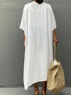 Women's Swimwear Cover Up Beach Top Normal Swimsuit Lace Up Pleated UV Protection Pure Color Black White Red Royal Blue Beige V Wire Bathing Suits New Vacation Holiday 22 Women's Swimwear Cover Up Beach Top Normal Swimsuit Lace Up Pleated UV Protection Pure Color Black White Red Royal Blue Beige V Wire Bathing Suits New Vacation Holiday -Casual Print Dress Sales cuashb1642042456801