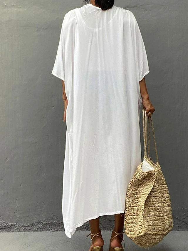 Women's Swimwear Cover Up Beach Top Normal Swimsuit Lace Up Pleated UV Protection Pure Color Black White Red Royal Blue Beige V Wire Bathing Suits New Vacation Holiday 3 Women's Swimwear Cover Up Beach Top Normal Swimsuit Lace Up Pleated UV Protection Pure Color Black White Red Royal Blue Beige V Wire Bathing Suits New Vacation Holiday - Image 3