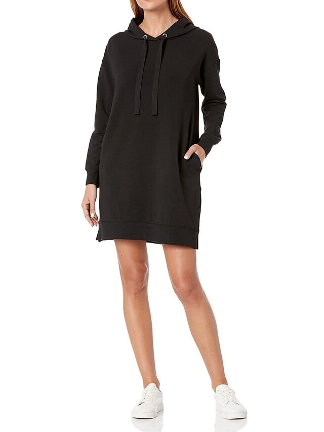 Women's Casual Dress Hoodie Dress Shift Dress Mini Dress Pocket Outdoor Street Daily Active Fashion Hooded Long Sleeve 2023 Loose Fit Black Wine Army Green Color S M L XL XXL Size 1 Women's Casual Dress Hoodie Dress Shift Dress Mini Dress Pocket Outdoor Street Daily Active Fashion Hooded Long Sleeve 2023 Loose Fit Black Wine Army Green Color S M L XL XXL Size