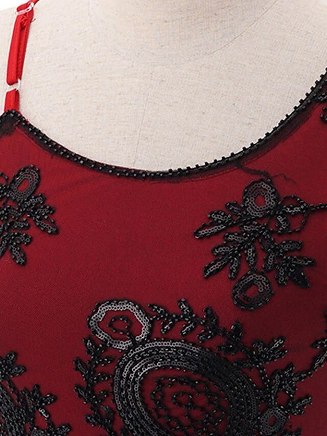 Women's Retro 1920s Fringe Dress Midi Dress Party Halloween Sequins Tassel Fringe Floral Spaghetti Strap Sleeveless Regular Fit Spring Fall 2023 Silver Red S M L XL 6 Women's Retro 1920s Fringe Dress Midi Dress Party Halloween Sequins Tassel Fringe Floral Spaghetti Strap Sleeveless Regular Fit Spring Fall 2023 Silver Red S M L XL - Image 6