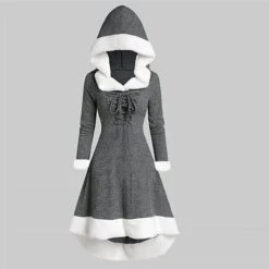Women's Christmas Hoodie Dress Vintage Dress Midi Dress Green Black Wine Red Gray Long Sleeve Pure Color Patchwork Winter Fall Hooded Vacation Vintage 2022 S M L XL XXL 3XL -Casual Print Dress Sales cwfnyg1667275376290