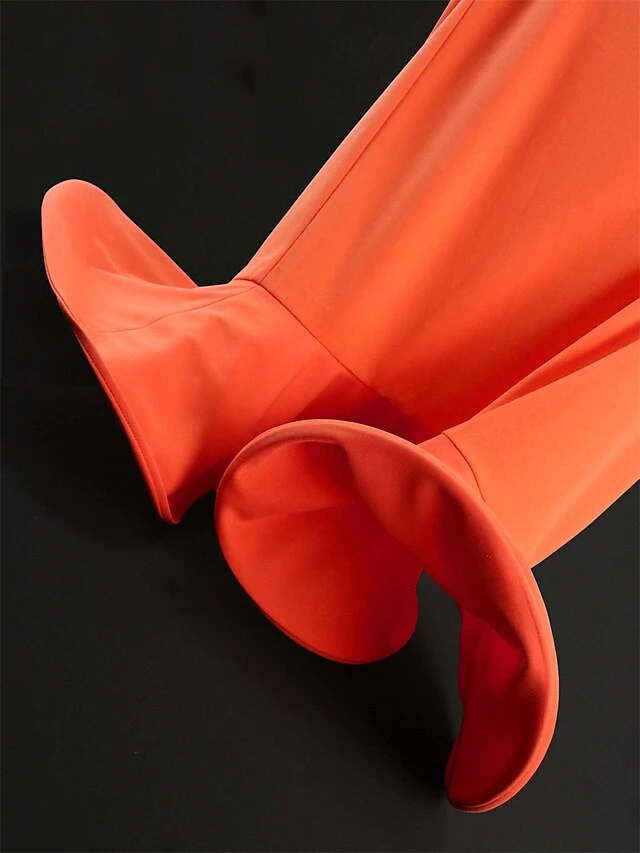 Women's Plus Size Curve Party Dress Bodycon Sheath Dress Plain Midi Dress Sleeveless Ruffle V Neck Fashion Party Orange Spring Fall XL XXL 3XL 4XL 15 Women's Plus Size Curve Party Dress Bodycon Sheath Dress Plain Midi Dress Sleeveless Ruffle V Neck Fashion Party Orange Spring Fall XL XXL 3XL 4XL - Image 15