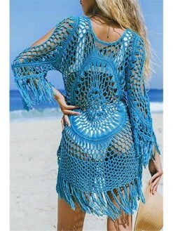 Women's Swimwear Cover Up Beach Dress Normal Swimsuit Hole Pure Color White Black Blue Rosy Pink Beige Plunge Bathing Suits New Vacation Fashion /y / Modern 17 Women's Swimwear Cover Up Beach Dress Normal Swimsuit Hole Pure Color White Black Blue Rosy Pink Beige Plunge Bathing Suits New Vacation Fashion /y / Modern -Casual Print Dress Sales dbuawc1680240624805