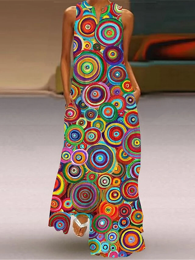 Women's Long Sweater Dress Maxi Sweater Dress Casual Sweater Dress A Line Sweater Dress Print Sweater Dress Geometric Multicolor Fashion Romantic Going Out Weekend Pocket Print Sleeveless V Neck 1 Women's Long Sweater Dress Maxi Sweater Dress Casual Sweater Dress A Line Sweater Dress Print Sweater Dress Geometric Multicolor Fashion Romantic Going Out Weekend Pocket Print Sleeveless V Neck