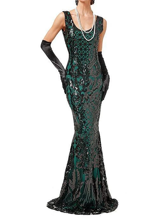 Women's Retro 1920s Sequin Dress Long Dress Maxi Dress Party Halloween Sequins Patchwork Floral Deep U Sleeveless Regular Fit Spring Fall 2023 Red Gold XS S M L 5 Women's Retro 1920s Sequin Dress Long Dress Maxi Dress Party Halloween Sequins Patchwork Floral Deep U Sleeveless Regular Fit Spring Fall 2023 Red Gold XS S M L - Image 5