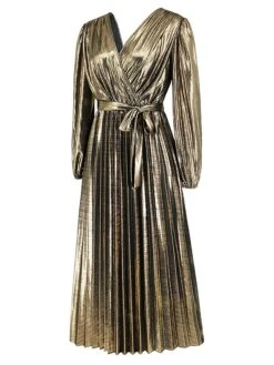 Women's Casual Dress Winter Dress Plain Dress Midi Dress Lace Up Pleated Outdoor Street Daily Fashion Streetwear V Neck Long Sleeve 2023 Loose Fit Yellow Red Purple Color S M L XL XXL Size -Casual Print Dress Sales deqmkh1692868967451