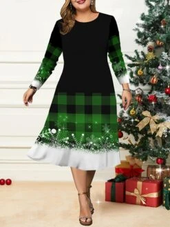 Women's Christmas Plus Size Curve Casual Dress Skater Dress A Line Dress Plaid Snowman Midi Dress Long Sleeve Print Crew Neck Fashion Outdoor Black White Fall Winter L XL XXL 3XL 4XL 7 Women's Christmas Plus Size Curve Casual Dress Skater Dress A Line Dress Plaid Snowman Midi Dress Long Sleeve Print Crew Neck Fashion Outdoor Black White Fall Winter L XL XXL 3XL 4XL -Casual Print Dress Sales dflsnc1695191649813