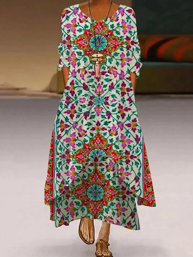 Women's Casual Dress Swing Dress Long Dress Maxi Dress Black White Yellow Long Sleeve Animal Button Summer Spring Crew Neck Casual Winter Dress Fall Dress Loose Fit 2023 S M L XL XXL 3XL 4XL 5XL 8 Women's Casual Dress Swing Dress Long Dress Maxi Dress Black White Yellow Long Sleeve Animal Button Summer Spring Crew Neck Casual Winter Dress Fall Dress Loose Fit 2023 S M L XL XXL 3XL 4XL 5XL - Image 8