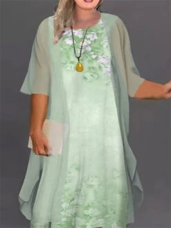 Women‘s Plus Size Curve Casual Dress Floral Crew Neck Print Half Sleeve Spring Fall Work Casual Knee Length Dress Daily Vacation Dress 5 Women‘s Plus Size Curve Casual Dress Floral Crew Neck Print Half Sleeve Spring Fall Work Casual Knee Length Dress Daily Vacation Dress -Casual Print Dress Sales dhvnit1663930648178