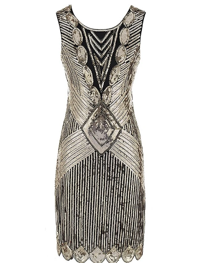 Women's Retro 1920s Sequin Dress Mini Dress Party Halloween Sequins Patchwork Geometric Crewneck Sleeveless Regular Fit Spring Fall 2023 Silver Black S M L XL 5 Women's Retro 1920s Sequin Dress Mini Dress Party Halloween Sequins Patchwork Geometric Crewneck Sleeveless Regular Fit Spring Fall 2023 Silver Black S M L XL - Image 5