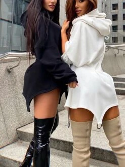 Women's Casual Dress Hoodie Dress Mini Dress Active Vacation Formal Holiday Vacation Hoodie Design Solid Color Slim Black White Pink S M L XL 20 Women's Casual Dress Hoodie Dress Mini Dress Active Vacation Formal Holiday Vacation Hoodie Design Solid Color Slim Black White Pink S M L XL -Casual Print Dress Sales diqocv1697107035520