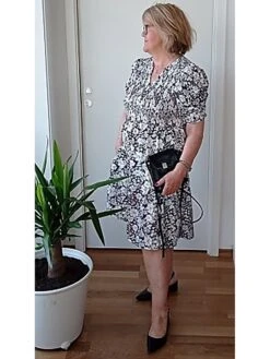 Women's Casual Dress Midi Dress Black Short Sleeve Floral Print Spring Summer V Neck Basic 2023 S M L XL XXL 3XL -Casual Print Dress Sales dmhkxh1684393413954