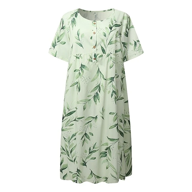 Women‘s Plus Size Curve Casual Dress Apple Shape Dress Floral V Neck Print Midi Dress Short Sleeve Spring Summer Dress Casual Elegant 5 Women‘s Plus Size Curve Casual Dress Apple Shape Dress Floral V Neck Print Midi Dress Short Sleeve Spring Summer Dress Casual Elegant - Image 5