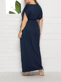 Women's Plus Size Curve Party Dress Sheath Dress Formal Dress Maxi Dress White Wine Royal Blue Short Sleeve Pure Color Lace Up Spring Fall Autumn V Neck Fashion Birthday Wedding Guest Vacation 23 Women's Plus Size Curve Party Dress Sheath Dress Formal Dress Maxi Dress White Wine Royal Blue Short Sleeve Pure Color Lace Up Spring Fall Autumn V Neck Fashion Birthday Wedding Guest Vacation -Casual Print Dress Sales dogeds1692178809299