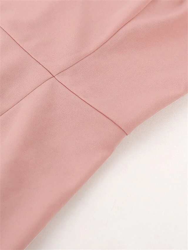 Women's Plus Size Curve Party Dress Cocktail Dress Bodycon Plain Midi Dress Sleeveless Ruffle Backless One Shoulder Fashion Party Pink Fall Winter XL XXL 3XL 4XL 8 Women's Plus Size Curve Party Dress Cocktail Dress Bodycon Plain Midi Dress Sleeveless Ruffle Backless One Shoulder Fashion Party Pink Fall Winter XL XXL 3XL 4XL - Image 8