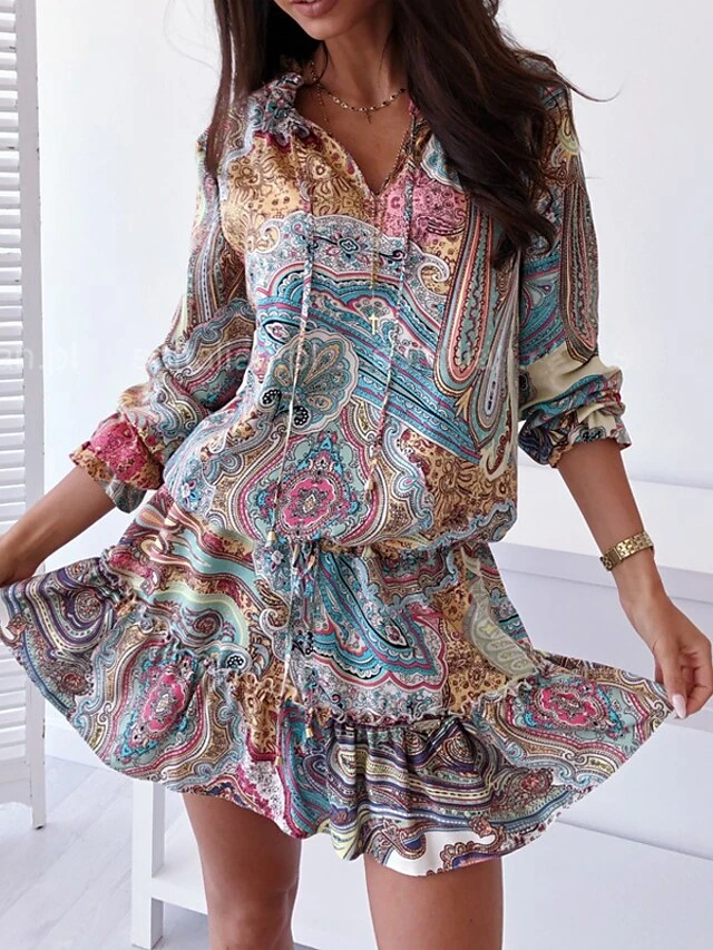 Women's Boho Dress Long Dress Maxi Dress Red Blue Purple Long Sleeve Print Print Summer Spring V Neck Casual Winter Dress Fall Dress Loose Fit Linen XS S M L XL 2XL 3XL 9 Women's Boho Dress Long Dress Maxi Dress Red Blue Purple Long Sleeve Print Print Summer Spring V Neck Casual Winter Dress Fall Dress Loose Fit Linen XS S M L XL 2XL 3XL - Image 9