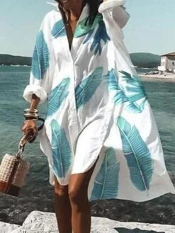 Women‘s Casual Dress Shirt Dress Sundress Blue Purple Red Long Sleeve Floral Button Winter Fall Autumn Shirt Collar Mature Winter Dress Fall Dress Loose Fit 2023 S M L XL XXL 3XL 4XL 5XL -Casual Print Dress Sales dtmacb1655437796422