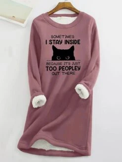 Women's Sweatshirt Dress Casual Dress Mini Dress Warm Fashion Outdoor Holiday Vacation Crew Neck Print Print Loose Fit Purple S M L XL XXL