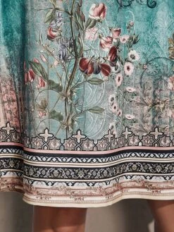 Women's Casual Dress Ethnic Dress Summer Dress Floral Tribal Cut Out Print V Neck Mini Dress Active Fashion Outdoor Daily Short Sleeve Regular Fit Red Blue Green Summer Spring S M L XL XXL -Casual Print Dress Sales dufzqf1695873858137