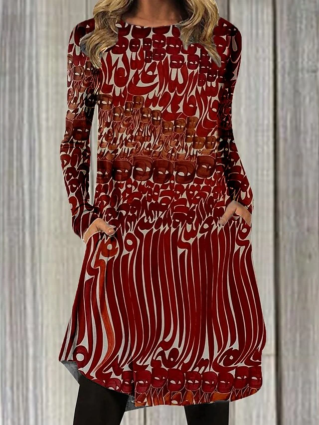 Women's Casual Dress Casual Dress T Shirt Dress Tee Dress Floral Paisley Pocket Print Crew Neck Mini Dress Fashion Outdoor Daily Long Sleeve Regular Fit Black Gray Black Wine Spring Fall S M L XL XXL 11 Women's Casual Dress Casual Dress T Shirt Dress Tee Dress Floral Paisley Pocket Print Crew Neck Mini Dress Fashion Outdoor Daily Long Sleeve Regular Fit Black Gray Black Wine Spring Fall S M L XL XXL - Image 11