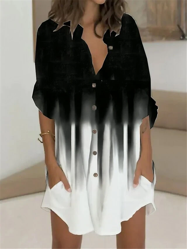 Women's Shirt Dress Casual Dress Shift Dress Mini Dress Outdoor Daily Vacation Polyester Fashion Casual Stand Collar Button Pocket Long Sleeve Summer Spring Fall 2023 Regular Fit Black White Blue 1 Women's Shirt Dress Casual Dress Shift Dress Mini Dress Outdoor Daily Vacation Polyester Fashion Casual Stand Collar Button Pocket Long Sleeve Summer Spring Fall 2023 Regular Fit Black White Blue