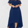 Women‘s Plus Size Curve Party Dress Lace Dress A Line Dress Solid Color Long Dress Maxi Dress Short Sleeve Lace Crew Neck Modern Party Black Red Spring Summer XL XXL 3XL 4XL 5XL