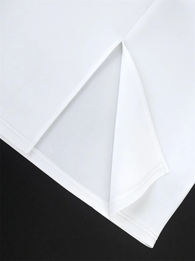 Women's Plus Size Curve Party Dress Lace Dress Bodycon Plain Midi Dress Long Sleeve Lace Bow Crew Neck Fashion Party White Fall Winter XL XXL 3XL 4XL 7 Women's Plus Size Curve Party Dress Lace Dress Bodycon Plain Midi Dress Long Sleeve Lace Bow Crew Neck Fashion Party White Fall Winter XL XXL 3XL 4XL - Image 7