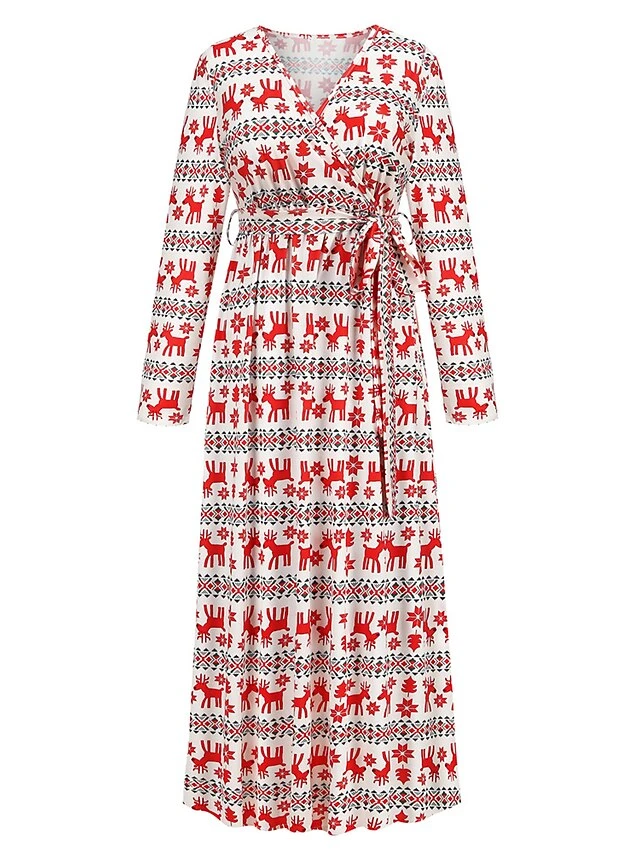 Women's Christmas Casual Dress Sheath Dress Light Pink Green Black Long Sleeve With Belt Winter Fall Autumn V Neck 2022 S M L XL 2XL 7 Women's Christmas Casual Dress Sheath Dress Light Pink Green Black Long Sleeve With Belt Winter Fall Autumn V Neck 2022 S M L XL 2XL - Image 7