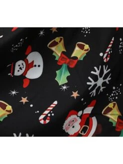 Women's Christmas Swing Dress Knee Length Dress Black SleevelessSnowman Candy Zipper Bow Print Fall Spring Round Neck VintageParty 2021 S M L XL XXL XXXL -Casual Print Dress Sales ehanah1632713782577
