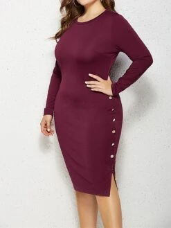 Women's Plus Size Curve Casual Dress Bodycon Sheath Dress Plain Midi Dress Long Sleeve Crew Neck Fashion Daily Black Wine Fall Winter XXL 3XL 4XL 5XL 20 Women's Plus Size Curve Casual Dress Bodycon Sheath Dress Plain Midi Dress Long Sleeve Crew Neck Fashion Daily Black Wine Fall Winter XXL 3XL 4XL 5XL -Casual Print Dress Sales ehqnqy1694151466190