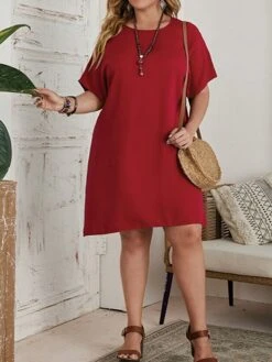 Women‘s Plus Size Curve Casual Dress T Shirt Dress Tee Dress Shift Dress Solid Color Midi Dress Short Sleeve Crew Neck Basic Daily Black Red Spring Summer L 3XL 4XL 5XL 6XL 25 Women‘s Plus Size Curve Casual Dress T Shirt Dress Tee Dress Shift Dress Solid Color Midi Dress Short Sleeve Crew Neck Basic Daily Black Red Spring Summer L 3XL 4XL 5XL 6XL -Casual Print Dress Sales eibnnp1672223210767