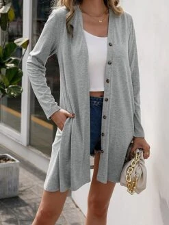 Women's Casual Dress Plain Dress Mini Dress Button Pocket Daily Holiday Date Active Streetwear V Neck Long Sleeve 2023 Loose Fit Black Gray Color S M L XL Size 15 Women's Casual Dress Plain Dress Mini Dress Button Pocket Daily Holiday Date Active Streetwear V Neck Long Sleeve 2023 Loose Fit Black Gray Color S M L XL Size -Casual Print Dress Sales eiwvsl1692865133551