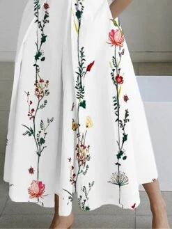 Women's Shirt Dress Casual Dress Maxi Long Dress Outdoor Office Business Polyester Fashion Modern Shirt Collar Button Pocket Sleeveless Summer Spring 2023 Regular Fit White Pink Blue Floral S M L XL -Casual Print Dress Sales endezv1688368283509