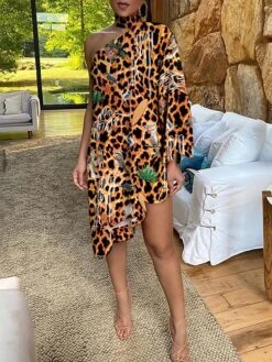 Women's Casual Dress Sheath Dress Midi Dress Leopard Black Starry Sky Dark Blue Chain 3/4 Length Sleeve Print Print Summer Spring One Shoulder Fashion Party 2023 S M L XL XXL XXXL 11 Women's Casual Dress Sheath Dress Midi Dress Leopard Black Starry Sky Dark Blue Chain 3/4 Length Sleeve Print Print Summer Spring One Shoulder Fashion Party 2023 S M L XL XXL XXXL -Casual Print Dress Sales enhkuv1621240506998