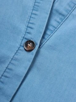 Women's Denim Dress Casual Dress Denim Shirt Dress Midi Dress Denim Casual Outdoor Daily Vacation V Neck Button Half Sleeve Summer Spring Fall 2023 Loose Fit Light Blue Pure Color S M L XL XXL -Casual Print Dress Sales eozbrr1683611688797