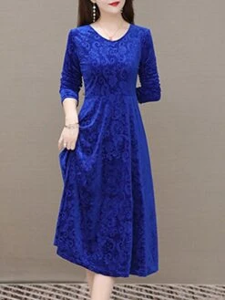 Women's Party Dress Velvet Dress Sheath Dress Knee Length Dress Black Wine Blue Long Sleeve Pure Color Velvet Fall Winter Autumn V Neck Stylish Winter Dress Vacation Fall Dress Slim 2023 M L XL XXL -Casual Print Dress Sales epttpv1643182762726