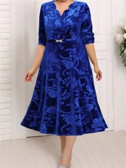 Women's Plus Size Party Dress Velvet Dress Cocktail Dress Midi Dress Wine Blue Purple Long Sleeve Floral Jacquard Spring Fall Winter Split Neck Fashion Winter Dress Wedding Guest Vacation 2023 XL XXL 12 Women's Plus Size Party Dress Velvet Dress Cocktail Dress Midi Dress Wine Blue Purple Long Sleeve Floral Jacquard Spring Fall Winter Split Neck Fashion Winter Dress Wedding Guest Vacation 2023 XL XXL -Casual Print Dress Sales esnnkk1692242383791
