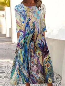 Women's Casual Dress Summer Dress Print Dress Floral Paisley Ruched Print Crew Neck Midi Dress Active Fashion Outdoor Daily 3/4 Length Sleeve Regular Fit Yellow Royal Blue Blue Summer Spring S M L XL 7 Women's Casual Dress Summer Dress Print Dress Floral Paisley Ruched Print Crew Neck Midi Dress Active Fashion Outdoor Daily 3/4 Length Sleeve Regular Fit Yellow Royal Blue Blue Summer Spring S M L XL -Casual Print Dress Sales eyfdgo1691147953297