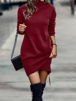 Women's Casual Dress Sweatshirt Dress Winter Dress Mini Dress Asymmetrical Outdoor Street Daily Fashion Streetwear Stand Collar Long Sleeve 2023 Loose Fit Black Wine Army Green Color S M L XL XXL Size 15 Women's Casual Dress Sweatshirt Dress Winter Dress Mini Dress Asymmetrical Outdoor Street Daily Fashion Streetwear Stand Collar Long Sleeve 2023 Loose Fit Black Wine Army Green Color S M L XL XXL Size -Casual Print Dress Sales eylwkz1693559002577