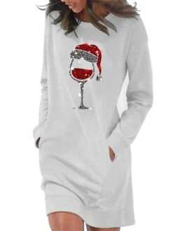 Women's Casual Dress Sweatshirt Dress Shift Dress Mini Dress Light Blue White Grey Long Sleeve Christmas Hat Pocket Fall Winter Autumn Crew Neck Stylish Winter Dress Christmas Fall Dress Loose Fit 13 Women's Casual Dress Sweatshirt Dress Shift Dress Mini Dress Light Blue White Grey Long Sleeve Christmas Hat Pocket Fall Winter Autumn Crew Neck Stylish Winter Dress Christmas Fall Dress Loose Fit -Casual Print Dress Sales eyqogo1666088714372