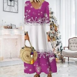 Women's Christmas Casual Dress Shift DressMaxi Long Dress Purple Wine Red Brown White Long Sleeve Plaid Santa Claus Elk Print Fall Winter V Neck Vacation Casual 2022 S M L XL XXL 3XL 4XL 5XL 6XL 25 Women's Christmas Casual Dress Shift DressMaxi Long Dress Purple Wine Red Brown White Long Sleeve Plaid Santa Claus Elk Print Fall Winter V Neck Vacation Casual 2022 S M L XL XXL 3XL 4XL 5XL 6XL -Casual Print Dress Sales fajahu1668238359031