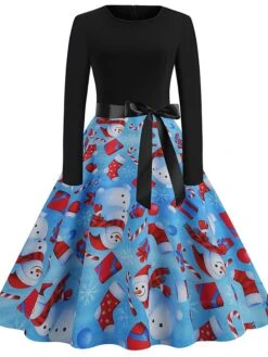 Women's Christmas Vintage Dress Green Black Light Red Red Light Blue Long Sleeve Print Print Winter Fall Crew Neck Vintage 2022 S M L XL 2XL 3XL 12 Women's Christmas Vintage Dress Green Black Light Red Red Light Blue Long Sleeve Print Print Winter Fall Crew Neck Vintage 2022 S M L XL 2XL 3XL -Casual Print Dress Sales fbxnpg1667467148391