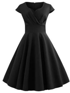 Women's Swing Dress Vintage Tea Dresses Midi Dress Black Yellow Pink Short Sleeve Pure Color Ruched Spring Summer Crew Neck Vintage Daily Weekend Slim S M L XL XXL 18 Women's Swing Dress Vintage Tea Dresses Midi Dress Black Yellow Pink Short Sleeve Pure Color Ruched Spring Summer Crew Neck Vintage Daily Weekend Slim S M L XL XXL -Casual Print Dress Sales fcxzrk1599445934262