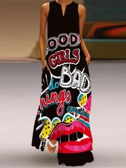 Women's Shift Dress Maxi Long Dress Sleeveless Animal Print Summer Spring V Neck Classic & Timeless 2023 S M L XL XXL 3XL 4XL 5XL -Casual Print Dress Sales fedkdx1617686576167