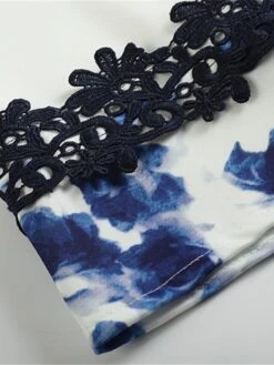 Women‘s Plus Size Curve Work Dress Floral Crew Neck Print 3/4 Length Sleeve Spring Fall Elegant Casual Midi Dress Formal Work Dress -Casual Print Dress Sales fedksj1630916630946