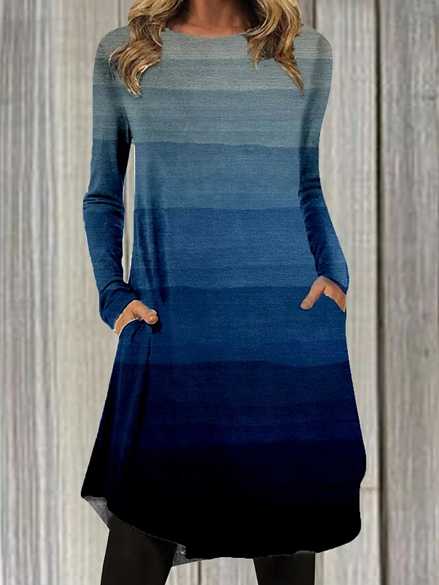 Women's Casual Dress Casual Dress T Shirt Dress Tee Dress Floral Paisley Pocket Print Crew Neck Mini Dress Fashion Outdoor Daily Long Sleeve Regular Fit Black Gray Black Wine Spring Fall S M L XL XXL 5 Women's Casual Dress Casual Dress T Shirt Dress Tee Dress Floral Paisley Pocket Print Crew Neck Mini Dress Fashion Outdoor Daily Long Sleeve Regular Fit Black Gray Black Wine Spring Fall S M L XL XXL - Image 5