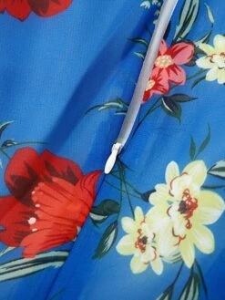 Women's Casual Dress Swing Dress Floral Dress Chiffon Spring Summer Dress Long Dress Maxi Dress Boho Dress Green Blue White 3/4 Length Sleeve Floral Print Crew Neck 2023 S M L XL XXL -Casual Print Dress Sales fezuat1684222947921