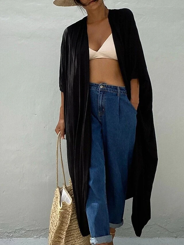 Women's Swimwear Cover Up Beach Top Normal Swimsuit Lace Up Pleated UV Protection Pure Color Black White Red Royal Blue Beige V Wire Bathing Suits New Vacation Holiday 12 Women's Swimwear Cover Up Beach Top Normal Swimsuit Lace Up Pleated UV Protection Pure Color Black White Red Royal Blue Beige V Wire Bathing Suits New Vacation Holiday - Image 12