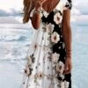 Women's Casual Dress Summer Dress Print Dress Floral Print V Neck Mini Dress Active Fashion Outdoor Daily Short Sleeve Regular Fit White Green Spring Summer S M L XL XXL