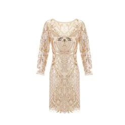 Women's Retro 1920s Sequin Dress Midi Dress Party Halloween Sequins Patchwork Leaf V Neck Long Sleeve Regular Fit Spring Fall 2023 Black Gold S M L XL 11 Women's Retro 1920s Sequin Dress Midi Dress Party Halloween Sequins Patchwork Leaf V Neck Long Sleeve Regular Fit Spring Fall 2023 Black Gold S M L XL -Casual Print Dress Sales fhtlni1692616076425